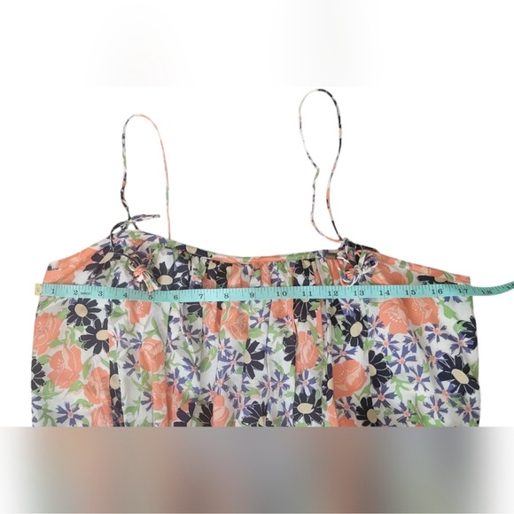 Elevenses Anthropologie Floral Silk Jumpsuit with Coral Accents - Picture 8 of 12